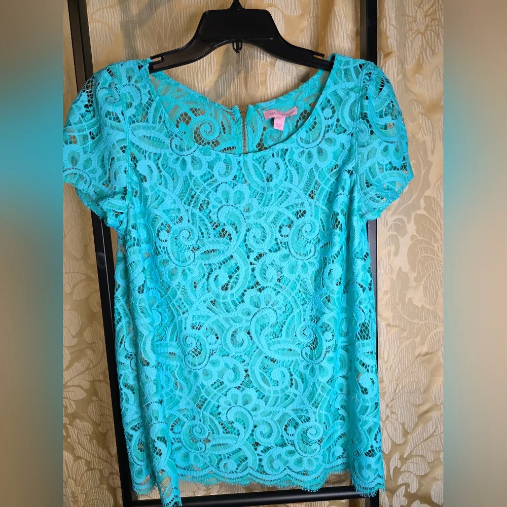 Lilly Pultizer Women Lace Blouse Medium - Picture 2 of 5